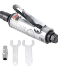 Heavy Duty No Nonsense Pneumatic Air Die Grinder With 1/4 Inch Shank And 23000 Rpm, tools and accessories displayed.
