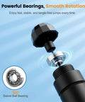 Tangle Free Jump Rope With Ball Bearings For Men Women And Kids Adjustable Steel Wire Rope And Ergonomic Foam Handles, shown swivel ball bearing detail.