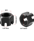M18 X 1.5mm Black Hex Slotted Castle Nuts Pack Of 5, Boss Grade Carbon Steel Fasteners with slotted design for secure grip.