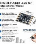 VL53L0X Laser ToF Distance Sensor Module sporting slick I2C links, compact design, measures up to 2m with IR laser.