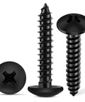 100 Pack No 6 By Three Quarter Inch Stainless Steel Wood Screws With Truss Head And Phillips Drive Black Coated Full Thread 18 8 A2