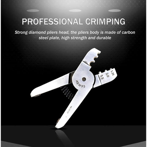Heavy Duty Pneumatic Crimping Tool Air Powered Wire Terminal Pliers With 3 Interchangeable Heads For Automotive Electrical Connectors.