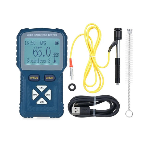 Kick Metal Testing Up A Notch With This Rock Solid Portable Digital Leeb Hardness Tester with cable, probe, and brush included.