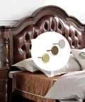 Total No Sweat Bronze Upholstery Thumb Tacks For Couch And Wall Wood Crafting Include Legit 100 Piece Kit displayed on tufted headboard.