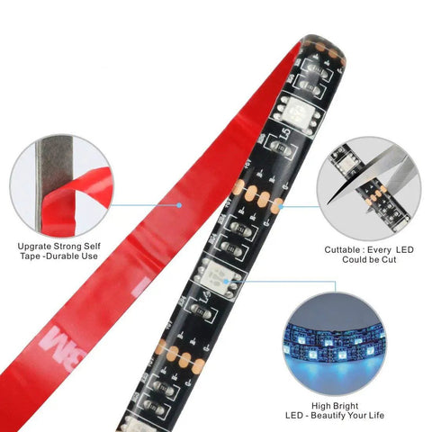 Battery Powered LED Strip Lights 9.8ft With 24 Key Remote DIY Indoor And Outdoor Decor Easy Install With Adhesive Backing Great Mood Lighting For Home Garden Car Or Tent