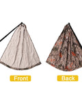 Front and back view of Camo Tree Hammock Chair for Hunting and Camping, showing camouflage and plain fabric sides.