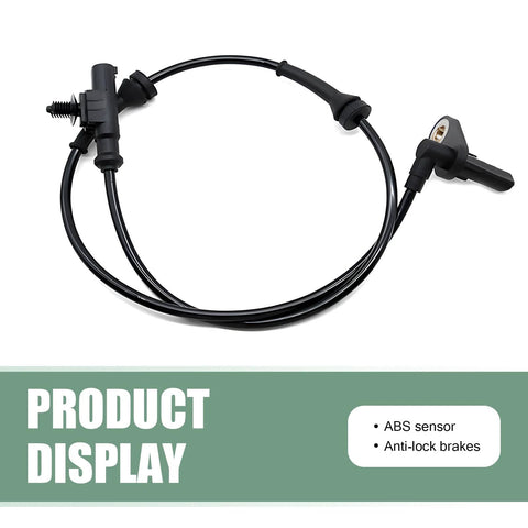 Waswale ABS wheel speed sensor with wiring harness, black, rear-left