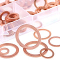 Copper Sealing Washers Set 165 Pieces Metric Flat Ring Copper Washers Assortment Eight Sizes M6 M8 M10 M12 M14 M16 M18 M20