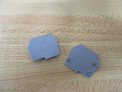 End Barrier DN ECM10 DNECM10 Terminal Block End Cap Kit Gray Pack Of 45 on wooden surface