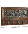 Rock Solid Wall Mounted Coat Rack Featuring Creative Embossed Design And Sturdy Zinc Alloy Hooks, 80cm wide, bear motif.