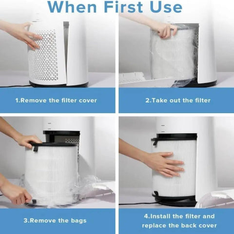 Steps to install LV H133 Replacement Filter For Air Purifier With High Efficiency Activated Carbon To Kick Smoke Odor Allergens Pollen