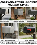 Rugged 13.5 Inch Stainless Steel Mailbox Bracket With Post Hardware, Rust Resistant Black Mount For Residential And Commercial Use, All Weather Mailbox Support for multiple mailbox styles