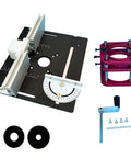 Prime Time Aluminum Router Lift System With Insert Plate For 65Mm Motors, 51Mm manual stroke, black and red components, precision woodworking.