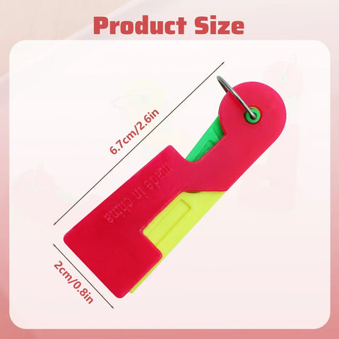 Automatic Needle Threader Tool For Hand And Machine Needles 3 Pack, Easy One Press Threading Device dimensions shown