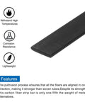 Close-up of 4 Pack Carbon Fiber Strips 1x6mm Pultruded Flat Bars 500mm Long For Kites, RC Airplanes, Drones And Hobby Builds, showing durability features.