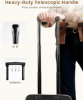 Heavy-duty telescopic handle of Puffer Backpack On Wheels For Women With Dual Opening Wheeled Laptop Travel Bag.