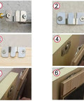 Forty Piece Stainless Steel Sectional Couch Connectors With Screws, showing installation steps for secure sofa brackets.