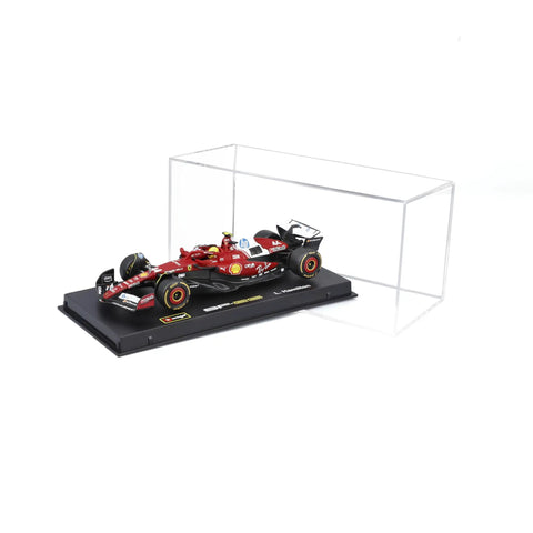 Ferrari 1:43 Die Cast 2025 Season Car With Helmet Hamilton 44 Display Ready Model for Collectors in acrylic display case