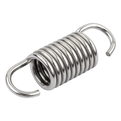 Heavy Duty Replacement Furniture Springs For Couch And Recliner Sofa Bed Repair, 2 Inch Tight Steel Coils, 6 Pack showing a single 2 inch stainless steel tension spring.