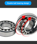 Silent Roll 1.5 Inch Swivel Caster Wheels Built Tough For Shopping Carts And Toolboxes Ultra Quiet Nylon Rubber Casters With M8 X 38 Mm Threaded Stem Mount Smooth Ride Guaranteed Set Of Four close-up of double ball bearing design.