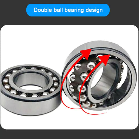 Silent Roll 1.5 Inch Swivel Caster Wheels Built Tough For Shopping Carts And Toolboxes Ultra Quiet Nylon Rubber Casters With M8 X 38 Mm Threaded Stem Mount Smooth Ride Guaranteed Set Of Four close-up of double ball bearing design.