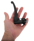 Heavy Duty Wheelchair Brake Handle Extender With Locking Parking Lever, No Fuss Install Replacement Grip For Wheelchairs, Adds Safe Locking Stop Power, Fits 2.2cm Opening. black metal lever shown in hand