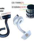 Heavy Duty Flexible Fume Extractor Hose With Rock Solid Suction Hood And No Sweat 360 Adjustable Bending Arm For Shop Smoke Dust And Fast Air Extraction Black, side view showing dimensions.