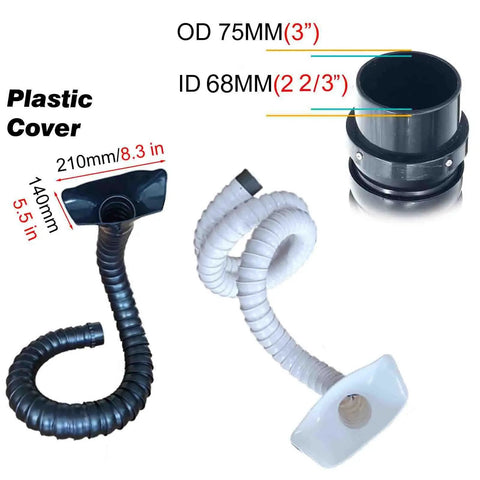 Flexible Fume Extractor Hose With Smoke Collection Hood 360 Degree Adjustable Workshop Arm For Serious Dust Sweep 68mm Diameter.