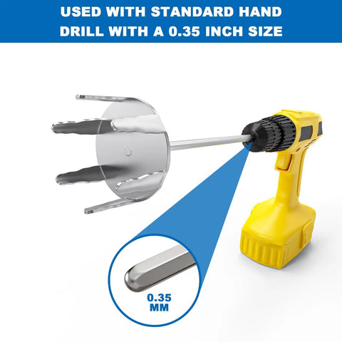 Heavy Duty 3 Inch Stainless Steel Pork Puller Electric Drill Attachment used with 0.35 inch drill for shredding meats.