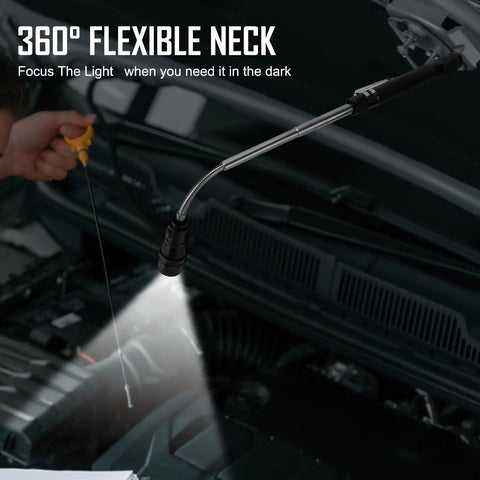 Extendable Magnetic Pickup Tool With LED Flashlight And 360 Degree Gooseneck Lighting Telescoping Magnet Grabber For Dad Husband Or Handy Man Great Father's Day Gift Christmas Gift Cool Gadget For Men Who Do It All