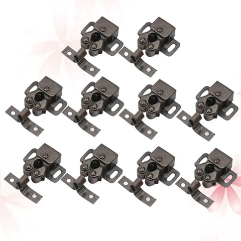 10 Pack Adjustable Steel Door Buckle Latches With Spring Ball Mechanism for Furniture Cabinets and Wardrobe Doors, top view
