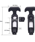 Measurements diagram of Rubber Flexible T Handle Hasp Draw Latch 2 Pack For Tool Boxes Coolers Golf Carts And Engineering Machine Hoods UV Resistant