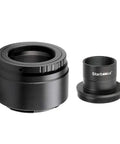 Close-up of Telescope Camera Adapter Mount For Nikon Z Series Full-Frame Mirrorless With 1.25 Inch T Adapter components.