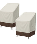 Outdoor Patio Chair Covers For Two, Waterproof And UV Resistant, Weatherproof And Durable, Set Of 2 Beige Tan Covers