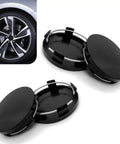 Upgrade Your Ride With These Universal Car Wheel Center Caps, 2.36 Snap In Design Fits Any Vehicle, Rust Proof Abs Plastic Hub Covers Set Of Four, black wheel caps with metallic clips.