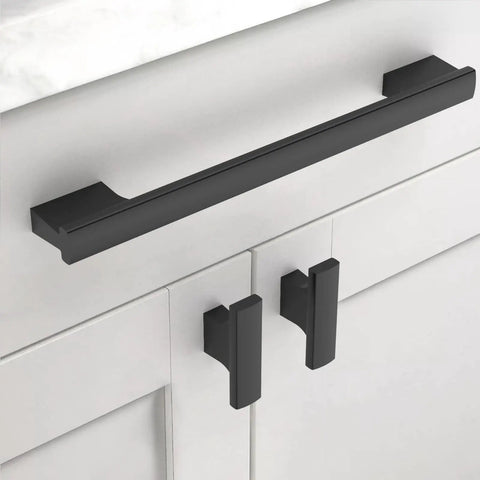 20 Pack 7 Inch Matte Black Cabinet Pulls on white cupboard drawers, Boss Built To Last Heavy Duty Metal Kitchen Cabinet Handles Anti Rust Easy Install Modern Matte Hardware For Cabinets Closets And Furniture