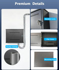 Heavy Hitter Black Lockable Steel Security Camera Box Crafted From Dust Proof Metal Housing For Cctv Outdoor Wiring Equipment Storage Universal Fit with durable locks and mounting holes.