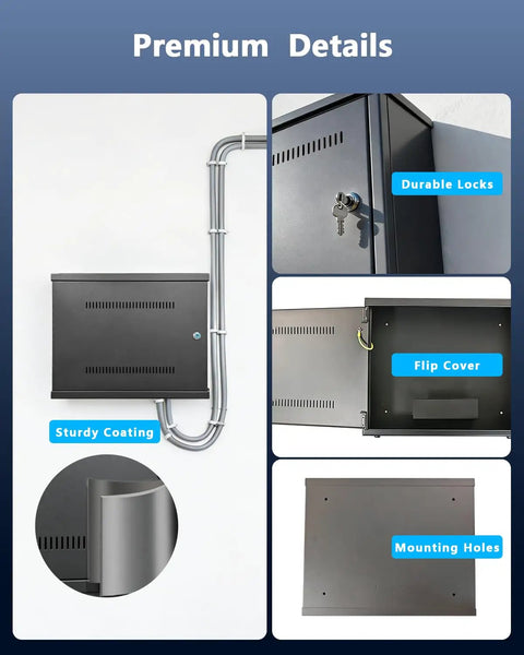 Heavy Hitter Black Lockable Steel Security Camera Box Crafted From Dust Proof Metal Housing For Cctv Outdoor Wiring Equipment Storage Universal Fit with durable locks and mounting holes.