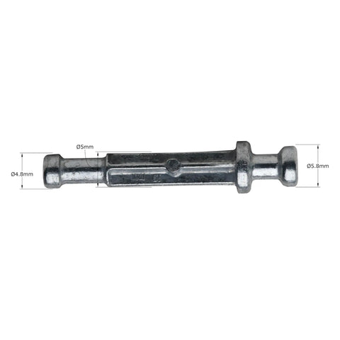 Zero Hassle Smooth Install Heavy Duty Zinc Plated Cam Lock Connectors And Double Ended Dowels For Seamlessly Joining Three Quarter Inch Panels This Two Thousand Five Hundred Pack Of Click Lock Hardware Is Built Tough, shown with dimensions.