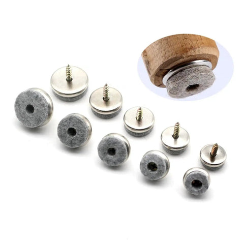 Top Shelf Furniture Felt Gliders With Threaded Screws And Heavy Duty Chair Leg Caps to shield floors from scrapes on furniture.