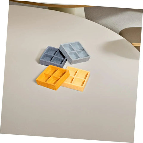 Miniature Storage Box Set For Dollhouse Accessories Made From Durable Resin With Four Grid Compartments Perfect For Storing Candy Nuts Or Tiny Ornaments