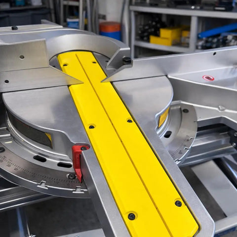 Throat Plate Insert For 12 Inch Miter Saws With Zero Clearance Precision Cut Replacement Made From Durable Plastic in use