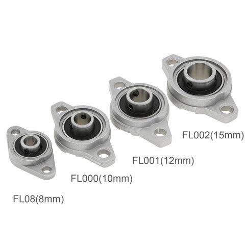 Flange-mounted pillow block bearing set, 4-pack with inner bore sizes 8/10/12/15 mm