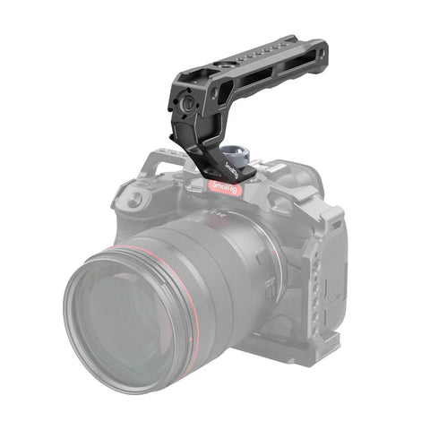 Top Handle With 3 8 16 Locating Pins For ARRI Grip mounted on camera cage, lightweight aluminum