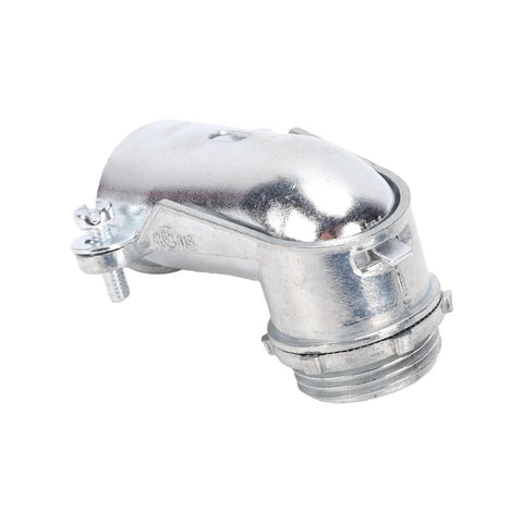 Heavy Duty Ninety Degree Squeeze Connectors For 3/4 In Flexible Metal Conduit And AC MC Cable Pack Of Ten Zinc Die Cast Elbow