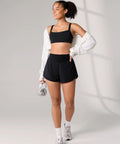 Athletic Running Shorts With Two Point Five Inch Lined Boxer Brief Inseam High Waisted Stay Put Fit Double Layered Waistband Two Side Zip Pockets CloudSoft Ultra Soft Breathable Quick Dry Fabric For All Day Comfort And Move Easy