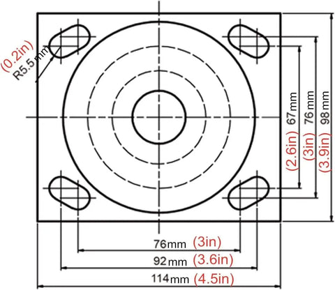 Heavy Duty Swivel Casters That Glide Like Butter On Trolleys And Workbenches In This 4 Pack Set with size dimensions and design layout.