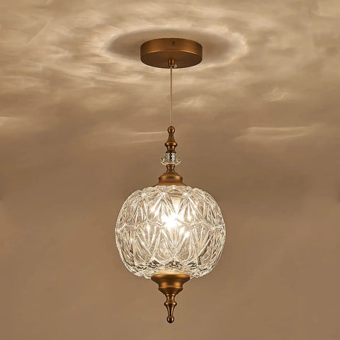 Antique Glass Pendant Light Modern Vintage Style Brass Hardware Hardwired Ceiling Fixture For Kitchen Island Bedroom and Dining Room