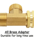 Brass 3/4 Inch GHT Tee Hose Fitting With Male X Male X Swivel Female, Go-To Garden Hose Tee Connector, 2 Pack, Durable Watering Fitting For Outdoor Faucets, Sprinklers, Nozzles, Timers. All brass tee adapter