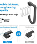 Comparison of 7mm thickened bike hooks with thin hooks for garage ceiling; heavy-duty, 50 lb capacity, multipurpose flat hooks.